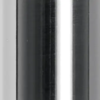 Polished chrome cylindrical metal object with vertical striations, displaying “tonon > metal > 40 polished chrome” text at the base, illuminated evenly.