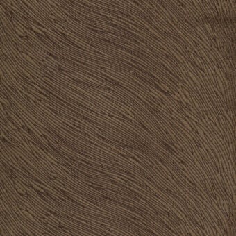 Woven fabric texture with muted brown diagonal lines, displaying a swirling pattern; label reads “turri > fabric cat. b > 725 d”.