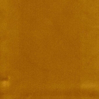 Golden-yellow velvet fabric texture with a dense, plush nap and matte finish; label details “turri > fabric cat. b > 726 e” visible.