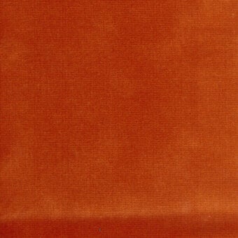 Orange woven fabric swatch with a subtle grid pattern, terracotta tone, and visible blue thread; labeled “turri > fabric cat. b > 726 f”.