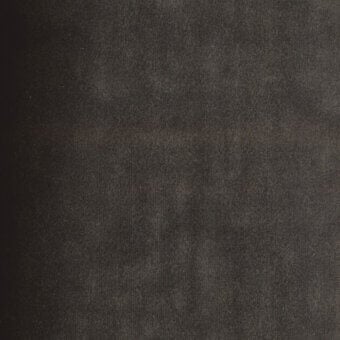 Dark gray fabric swatch displaying woven texture, tonal gradient from black to light gray, fine grain, studio shot with label reading “turri > fabric cat. b > 740 b.”