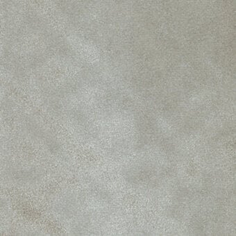 Fabric texture sample in gray-beige, displaying a dense, cut pile nap with mottled color variation and dark text overlay “turri > fabric cat. b > 744 d”.