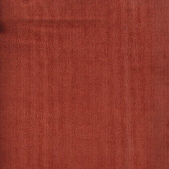 Terracotta fabric texture with vertical ribbing, dense weave, and matte finish; white label reads “turri > fabric cat. b > 754 r”.