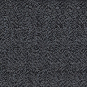 Woven fabric sample, dark gray and black, dense looped texture with heathered tonal variations and faint embedded markings.
