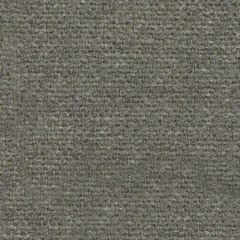 Woven fabric sample, muted gray and beige, dense heathered texture with grid pattern; label reads "turri > fabric cat. b > 763 c."