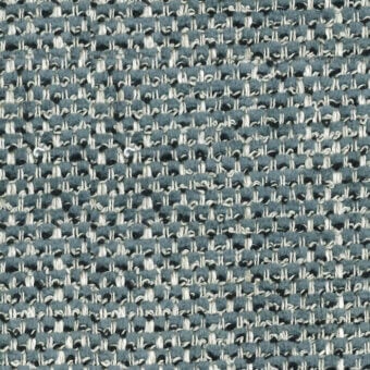 Woven fabric sample with horizontal stripes in blue-gray and off-white, displaying a dense, nubby texture and rectilinear weave; label reads “turri > fabric cat. b > 780 a”.