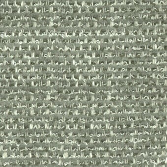 Sage green textured fabric sample, horizontal stripes, tonal variation, matte finish, woven slubbed construction for upholstery.