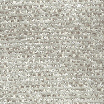 Light gray woven fabric with horizontal stripes, heathered beige and taupe threads, textured loops, “turri > fabric cat. b > 780 f” printed edge.