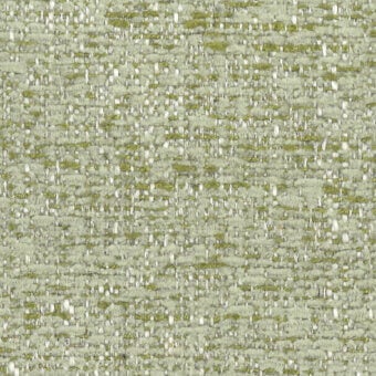 Woven tweed fabric, sage green and pale yellow, dense speckled texture with “turri > fabric cat. b > 781 b” label visible.