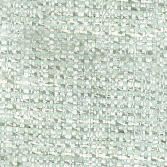 Pale green tweed fabric sample with speckled white fibers, dense woven texture, and horizontal yarn lines; label reads “turri > fabric cat. t > 760 f.”