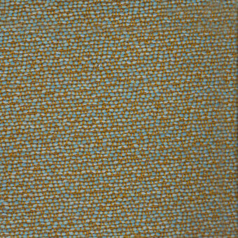 Woven fabric sample with mustard yellow and dusty blue grid pattern, displaying a dense texture and “turri > fabric cat. t > 779 a” label.