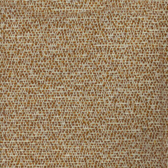 Woven fabric sample, muted gold and creamy beige, irregular dense texture with subtle repeating pattern and matte finish.