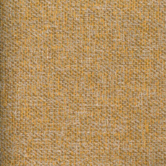 Mustard yellow fabric sample with gray threads, dense diagonal weave, matte finish, and “turri > fabric cat. x > 753 g” text detail.