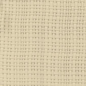 Woven leather texture, off-white color, rectangular grid pattern, matte finish, dense weave, uniform surface, studio lighting, material sample.