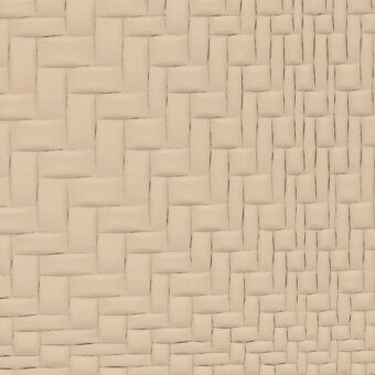 Woven leather texture, light beige, rectangular grid pattern with a raised matte finish suitable for upholstery or decorative panels.