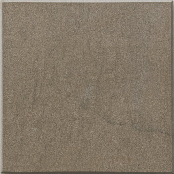 Tile sample, gray-brown stone texture, granular surface with mottled tone and dark gray border, studio lighting.