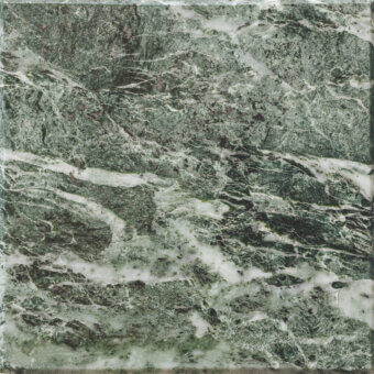 Dark green Guatemala marble texture with swirling white, cream, and pink veins, polished finish, dense granular pattern.