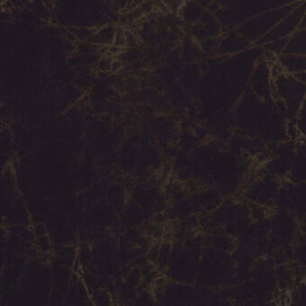 Polyester finish sample with branching gold-brown patterns on a black background, exhibiting a matte, granular texture and organic vein-like details.