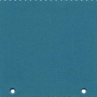 Teal woven fabric texture with a granular matte surface, displaying a uniform grid pattern; labeled “varaschin abaco c480 abacooceano”.