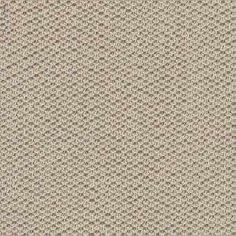 Beige woven fabric sample displaying a grid pattern with brown and gray threads, exhibiting a dense texture and subtle tonal variations.
