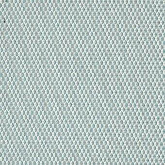 Woven fabric texture, off-white and pale blue-gray, displays a repeating square geometric pattern with a dense, uniform weave; Varaschin Lopez D128 ghiaccio.