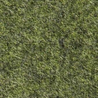 Olive green verzelloni fabric texture with a dense, felt-like weave and uniform, mottled surface in a studio setting.