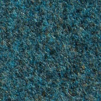 Teal looped pile fabric texture with golden-brown flecks, showing a dense, irregular surface and short, consistent fiber height.