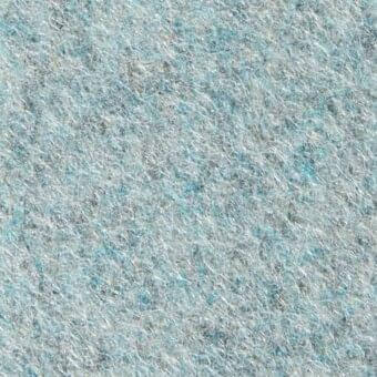 Woven fabric texture, gray and pale blue tones, irregular fiber surface with turquoise flecks, soft matte finish, consistent pattern.