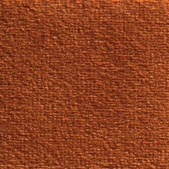Terracotta woven fabric texture with a brushed, looped pile construction and matte finish; verzelloni celine 15035 sample detail.