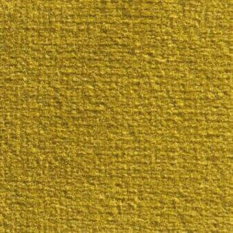 Woven fabric texture in mustard yellow, displaying a dense, nubby construction with visible fibers and subtle tonal variations.