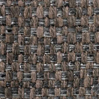 Woven fabric texture, muted brown and dark gray, irregular grid pattern with varying thread thickness, dense and durable textile.