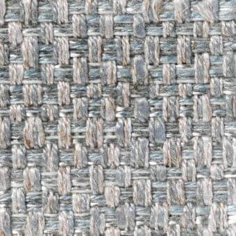 Woven gray fabric texture with irregular grid, silver and charcoal tones, golden thread accents, robust vertical weave, and a slightly rough surface.