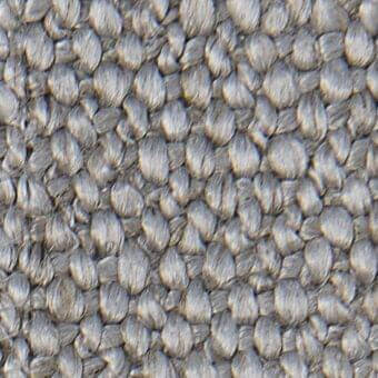 Gray looped pile fabric texture, dense weave with heathered tonal variations, identified as “Mila 20003” verzelloni upholstery material.