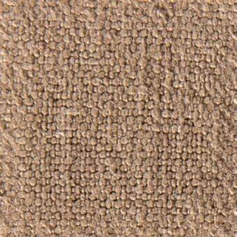Textured fabric sample in warm brown, displaying a dense, uniform pattern of small, matte rounded elements within a recessed matrix.