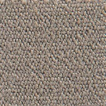 Dylan 19040 fabric sample, heathered gray-brown looped pile, uniform texture with rounded nubby loops, matte finish from Vezzelloni collection.