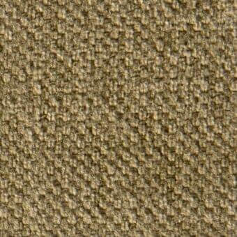 Olive-green fabric swatch displaying a dense, nubby texture with tonal variations and scattered darker flecks; tightly woven, organic granular pattern.