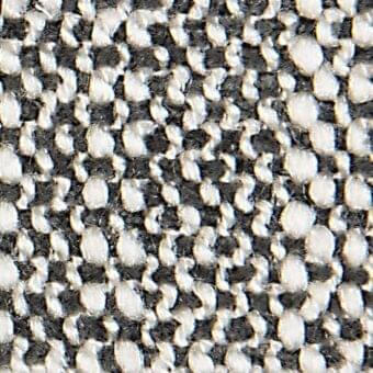 Woven fabric texture, white and dark gray yarns, basketweave pattern with raised surface and high contrast grid structure.