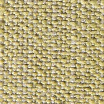 Woven verzelloni fabric texture, muted yellow-green and gray, irregular tweed-like pattern with horizontal directionality and matte finish.