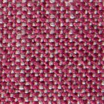 Rose-red woven fabric texture with grid pattern, beige threads, and a fuzzy nubby surface; verzelloni maori 11162 label visible.