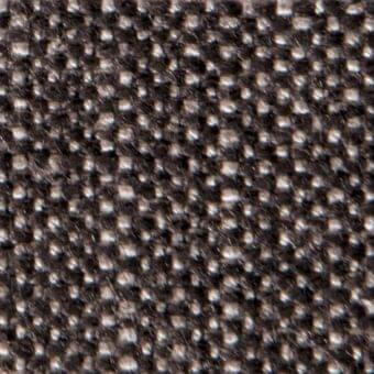 Charcoal gray tweed fabric texture, “Maori 11165”, displays a speckled weave of beige and off-white threads, matte finish, verzelloni collection.
