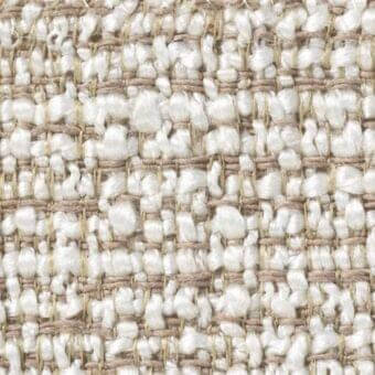 Woven fabric texture, off-white and light brown, substantial nubby pile with heathered effect and matte finish, identified as Zambesi 17010.