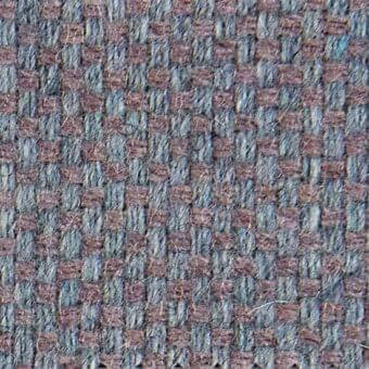 Argali 18036 fabric texture, heathered gray and mauve tones, dense grid weave with rectangular blocks, matte finish, Vezzelloni collection.