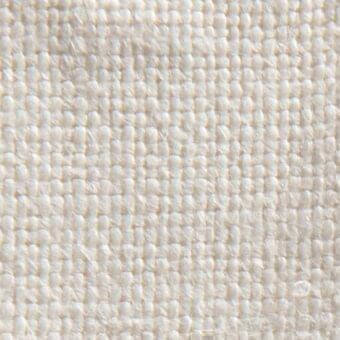 Woven fabric texture, creamy off-white color, regular grid pattern with cord-like threads and matte finish, sample presentation with text overlay.