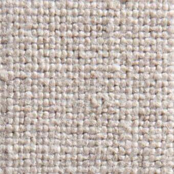 Woven linen-blend fabric sample displaying a grid pattern in beige and cream tones, with a textured, corded surface and heathered effect.