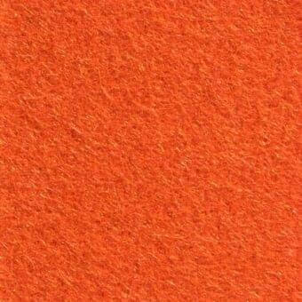 Orange felt texture displaying a dense weave with granular fibers and a matte finish, exhibiting a consistent, subtly mottled surface.