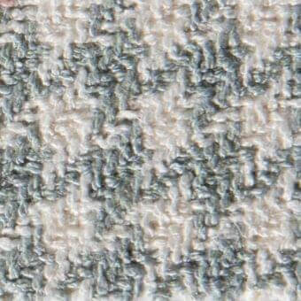 Heathered fabric texture, off-white and gray with teal, features looped weave and subtle “gwen” & “15056” identifiers, matte finish.