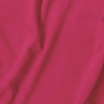 Magenta fabric drape with matte finish and soft texture, displaying folds and shadows; text reads "vismara > eco nabuk (a) > en30".