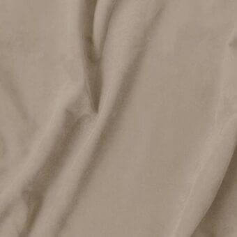 Taupe fabric drape, soft folds, matte texture, densely woven material, seamless background, studio lighting, gentle curves, plush surface.
