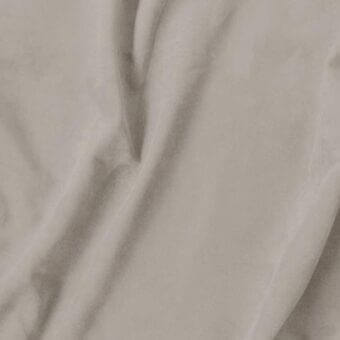 Vismara Eco Nabuk textile sample in taupe, displaying a smooth matte surface and flowing folds, ideal for upholstery applications.