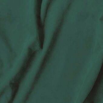 Teal fabric swatch with a soft sheen, displaying undulating folds and a visible texture; label reads "vismara > eco nabuk (a) > 38 en69."